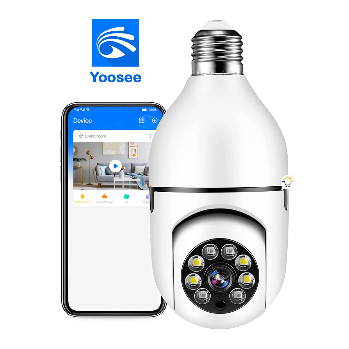 Camara Seguridad IP Bombillo Wifi 8177QT